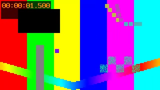 The same synthetic scene with the selected upper-left rectangle blacked out